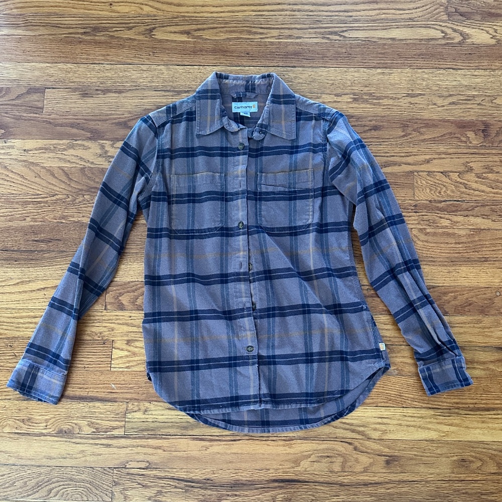 Lot of two Carhartt Women's Rugged Flex Hamilton Flannel Shirts, Small - Picture 5 of 5